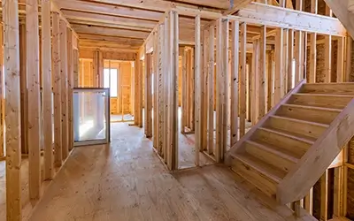 Interior of home under construction